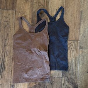 Lululemon Ebb to Streer Ribbed Racerback Tank Tops - Brown (Dark and Light)